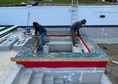 Steps and waterproofing going in at the Cahaba Living project